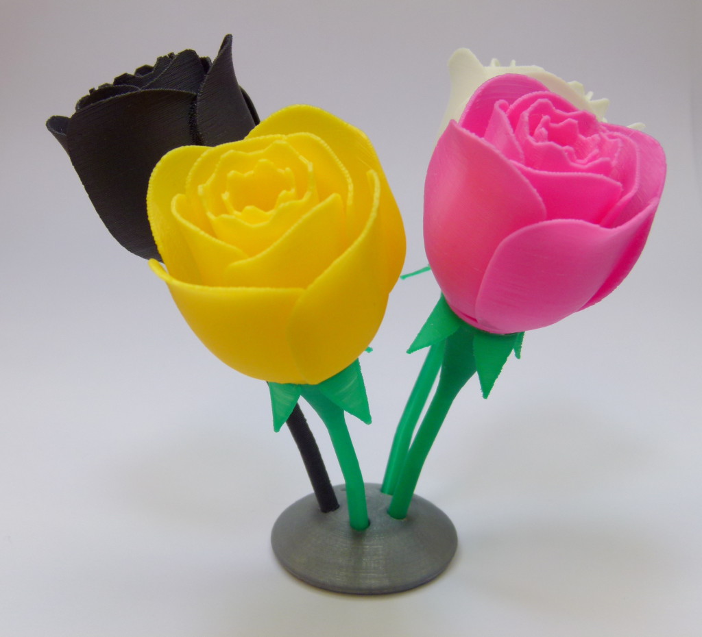 Ukázka vytisknutého 3D modelu - Růže